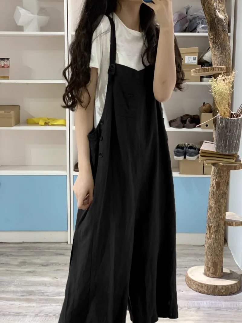 Women's Summer Comfort and Stylish Solid Color Overalls Dungarees